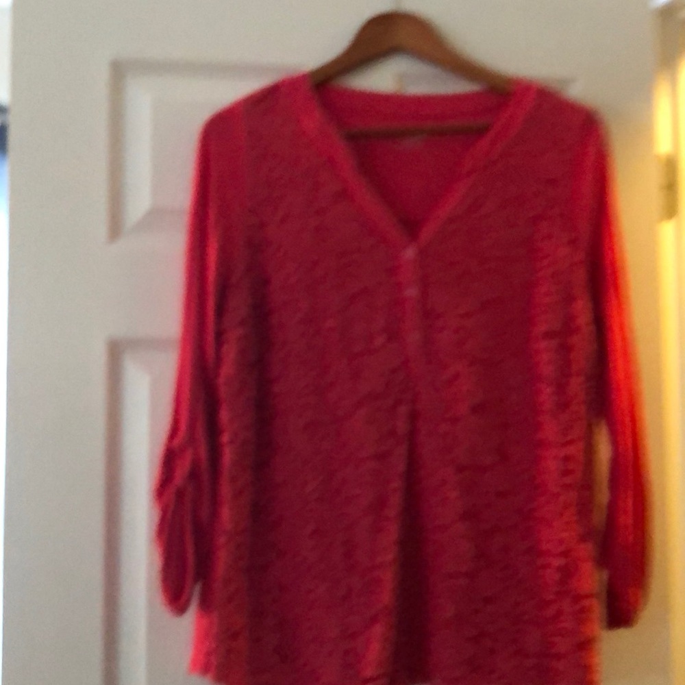 Apt9 dark pink long sleeve with lace top